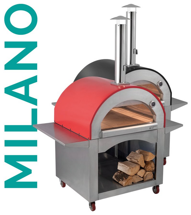 Milano Wood Fired Outdoor Pizza Oven red