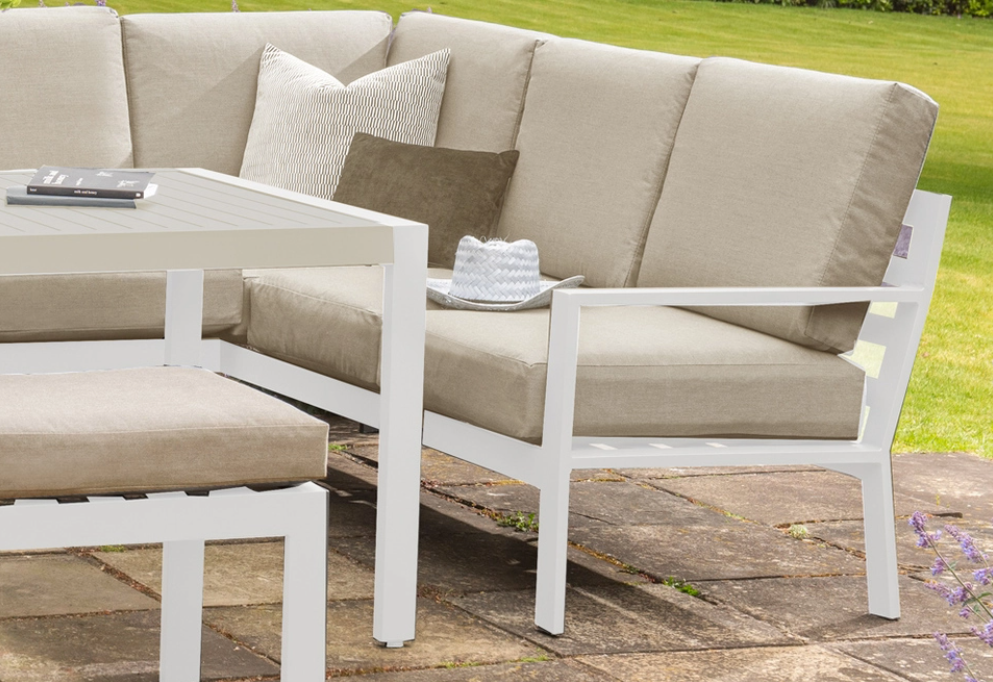 Titchwell Corner Set - Standard Table White/Beige