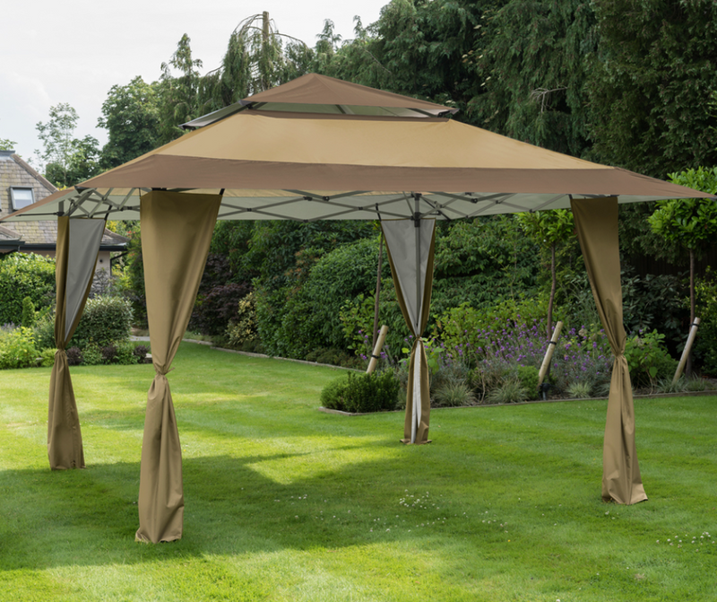 Got It Covered Pop Up Gazebo 4x4m Brown