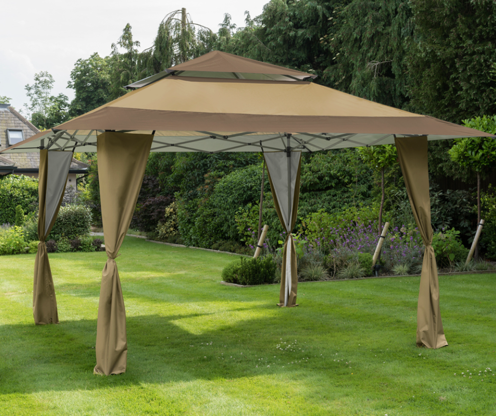 Got It Covered Pop Up Gazebo 4x4m Brown