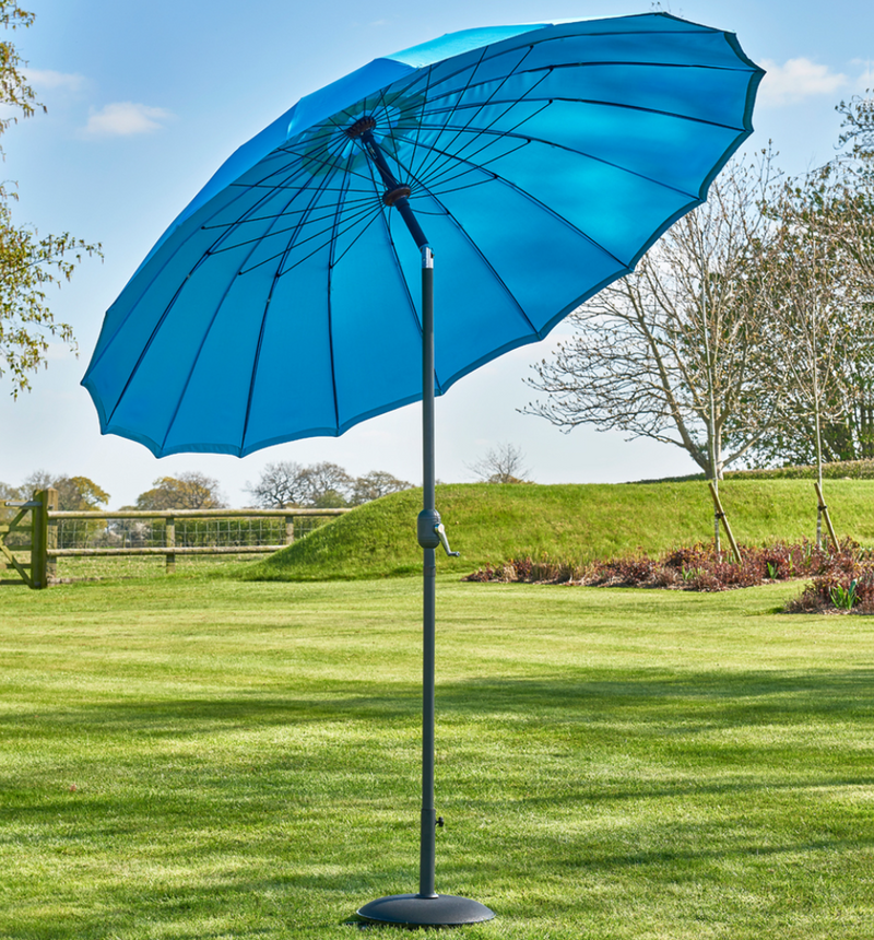 Blossom 2.5m Oriental Parasol Aqua Blue
