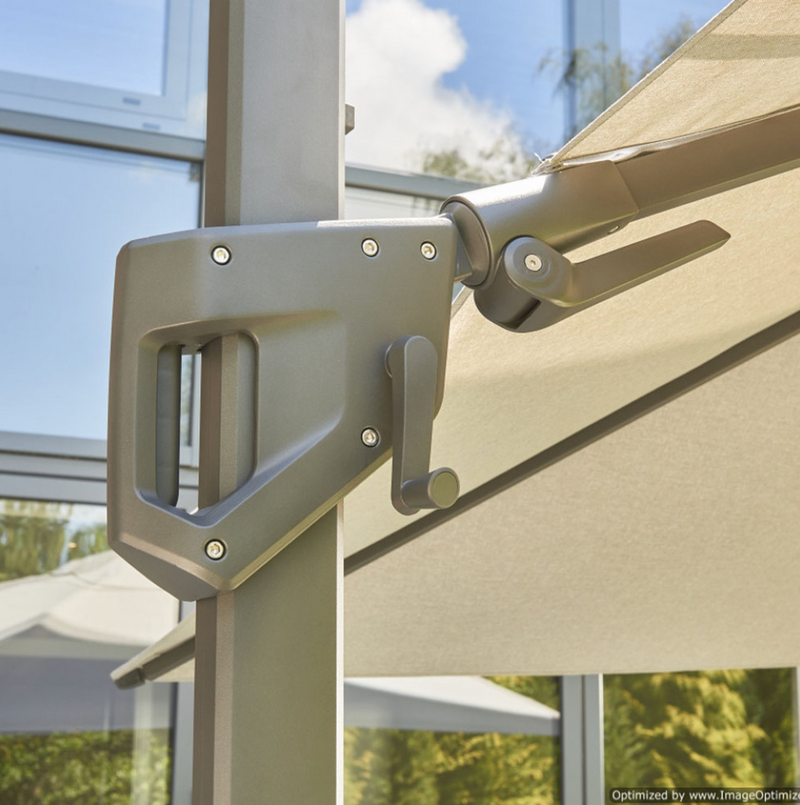 Royce Ambassador LED Nova Sun Soft Grey Cantilever Parasol 3x3M