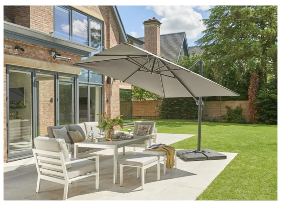 Royce Executive Standard Soft Grey Cantilever Parasol 3x3M With Cover