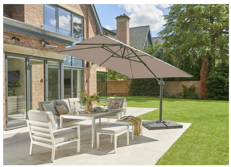 Royce Executive Standard Taupe Cantilever Parasol 3x3M With Cover