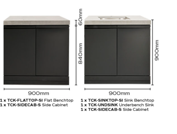 GrandPro Outdoor Kitchen with CrossRay 4-Burner BBQ, and Delivita Pizza Oven - 2.8m