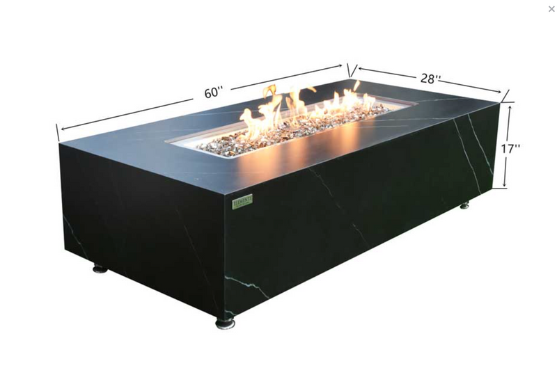 Varna Marble Porcelain Fire Table