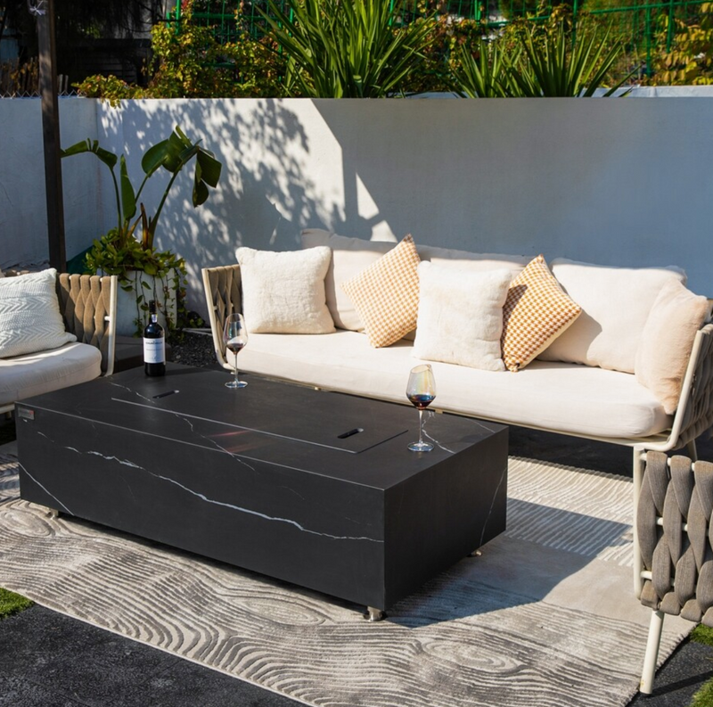 Varna Marble Porcelain Fire Table