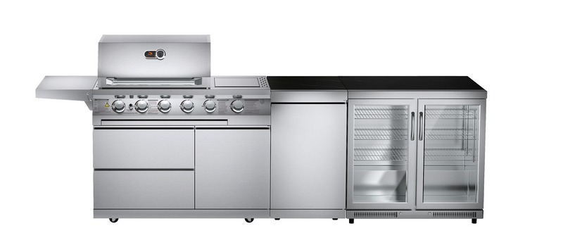 Whistler Outdoor Kitchen 4 Burner BBQ, and Fridge | Blockley | 3Meters