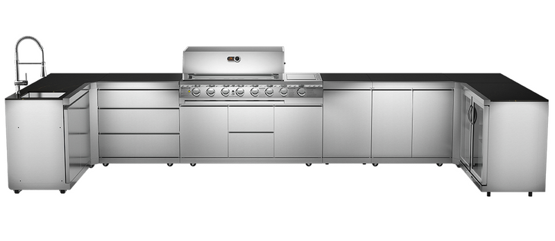 Whistler Outdoor Kitchen 6 Burner BBQ, Sink and Fridge | Malmesbury | 1.5 x 5Meter x 1.5Meters