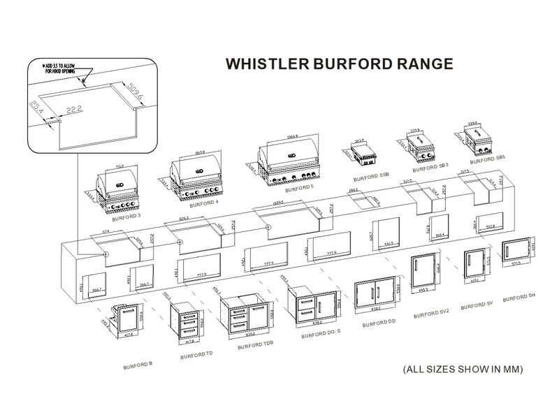 Whistler Grills Burford Side Burner 3 Black