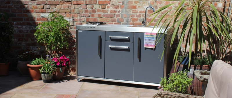 Elfin Compact MO 150S Outdoor Kitchen - without fridge - without sink - without Hob - Claret