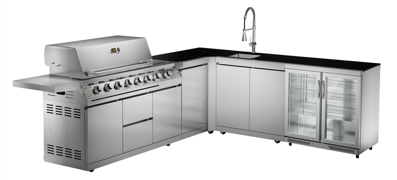 Whistler Outdoor Kitchen 6 Burner BBQ, Sink and Fridge | Marlborough | 2.9 x 2.3Meters