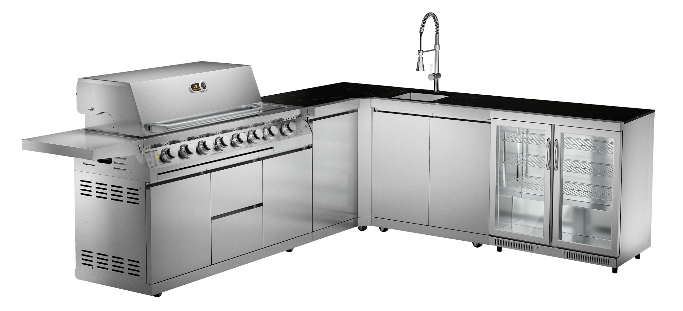 Whistler Cirencester Outdoor Kitchen 6 Burner BBQ, Sink and Fridge Marlborough