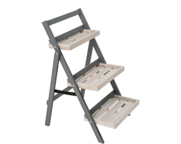 Grigio Wooden Folding Pot Shelf