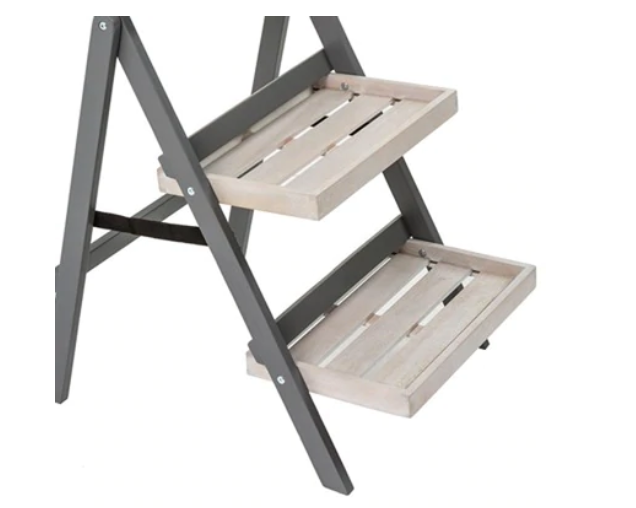 Grigio Wooden Folding Pot Shelf