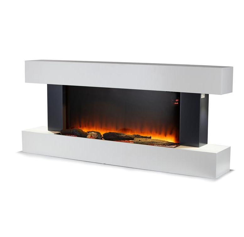 Hingham Wall Mounted Fireplace Suite White
