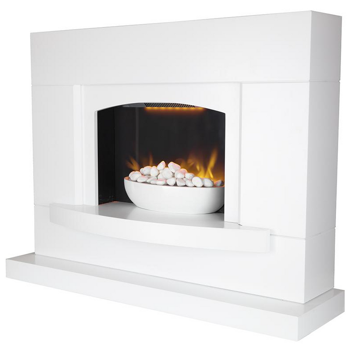 Oxford 1.8KW Pebble Fireplace Suite White