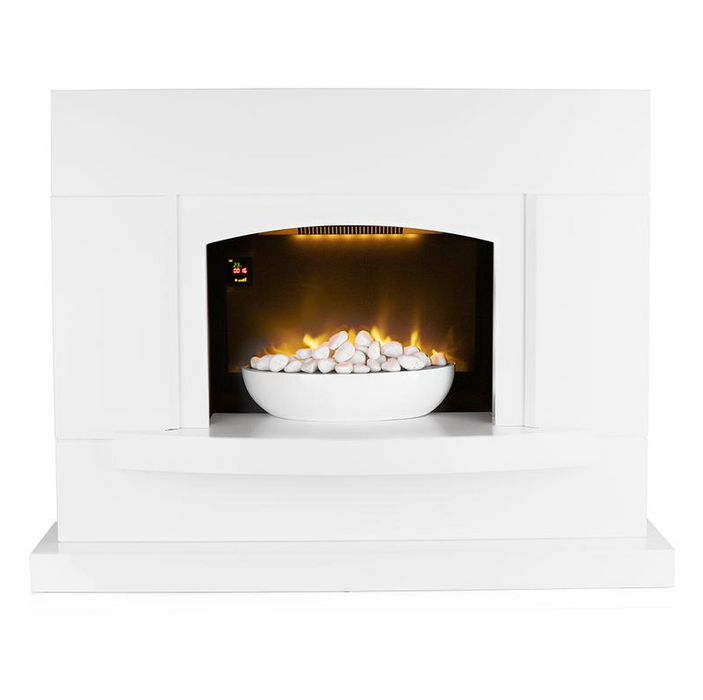 Oxford 1.8KW Pebble Fireplace Suite White