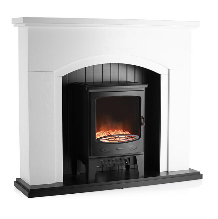Newcastle Arch Front Fireplace Suite White 1.8KW