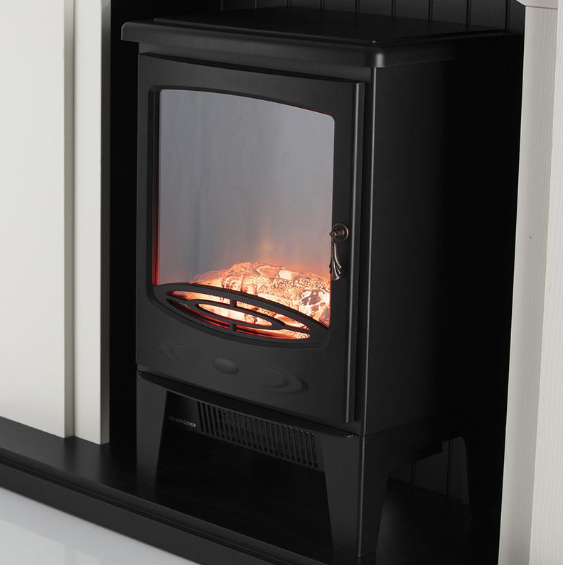 Newcastle Arch Front Fireplace Suite White 1.8KW