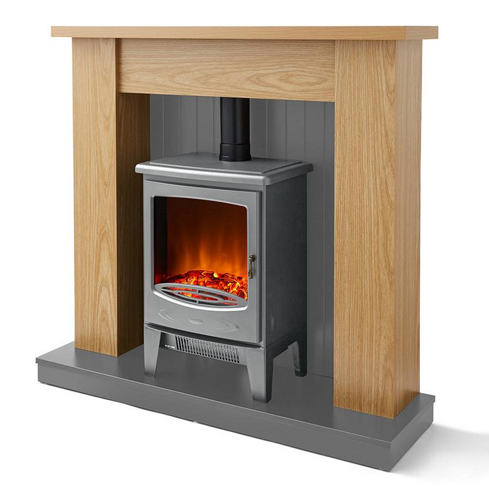 Cambridge 1.85KW Stove Fireplace Suite in Grey