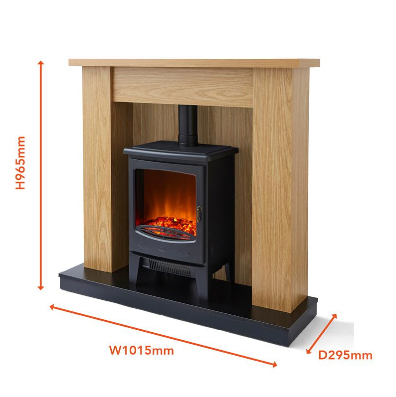 Cambridge 1.85KW Stove Fireplace Suite in Grey