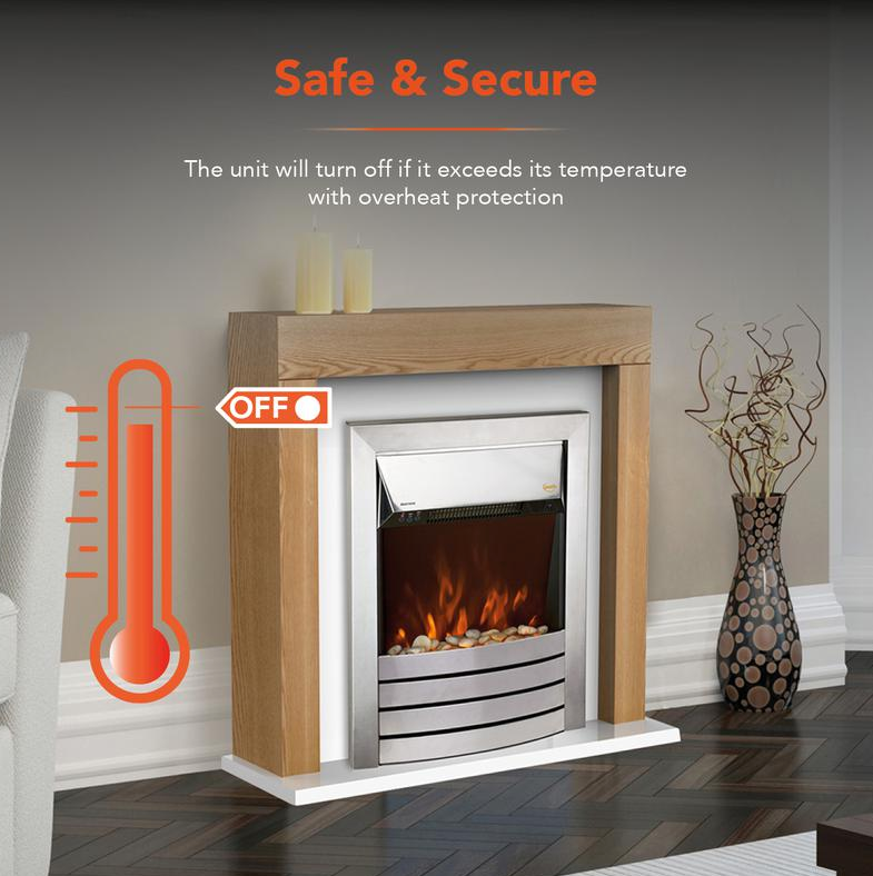 Chester 2KW Fireplace Suite Oak Effect