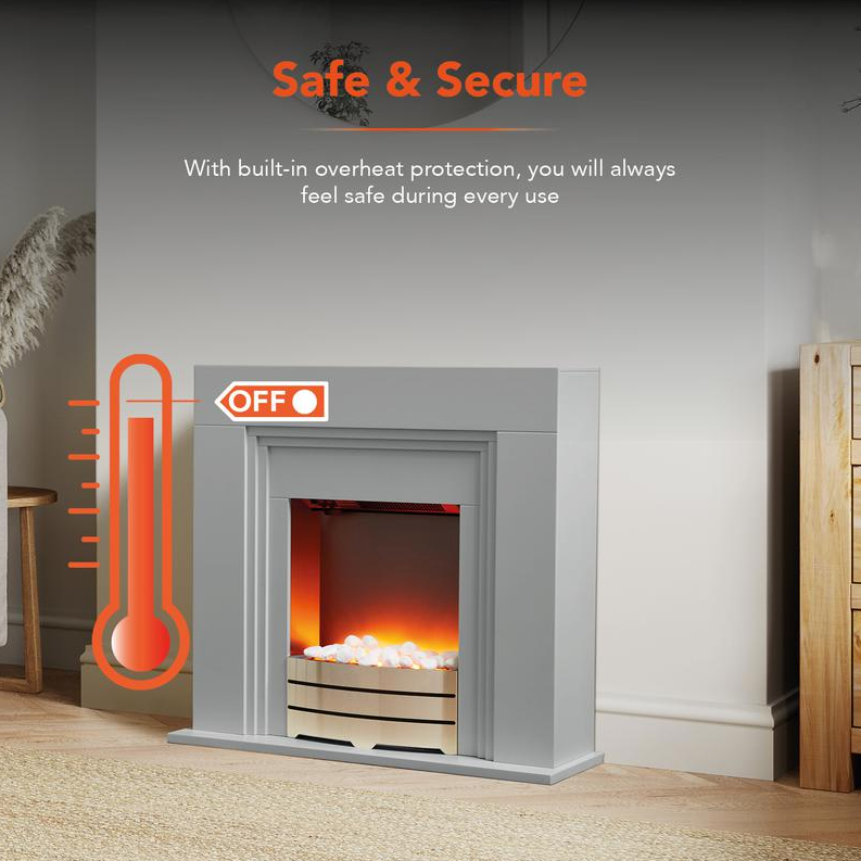 York Grey Fireplace Suite