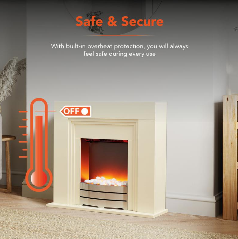 York Ivory Fireplace Suite