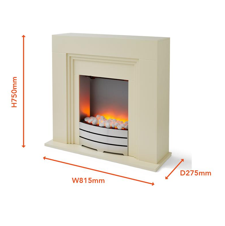 York Ivory Fireplace Suite