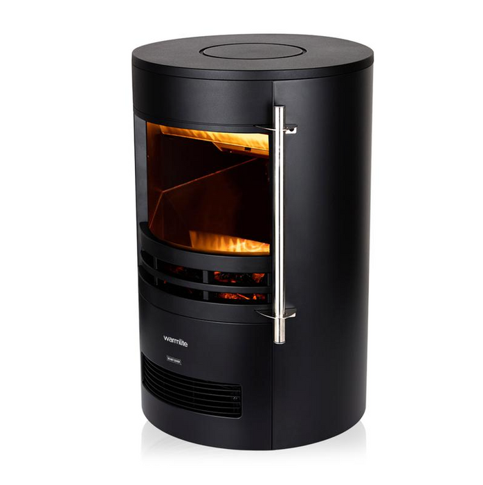 Elmswell Round Contemporary Flame Effect Stove 2KW