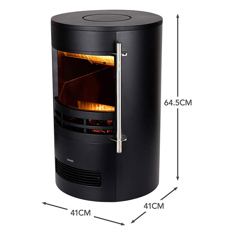 Elmswell Round Contemporary Flame Effect Stove 2KW