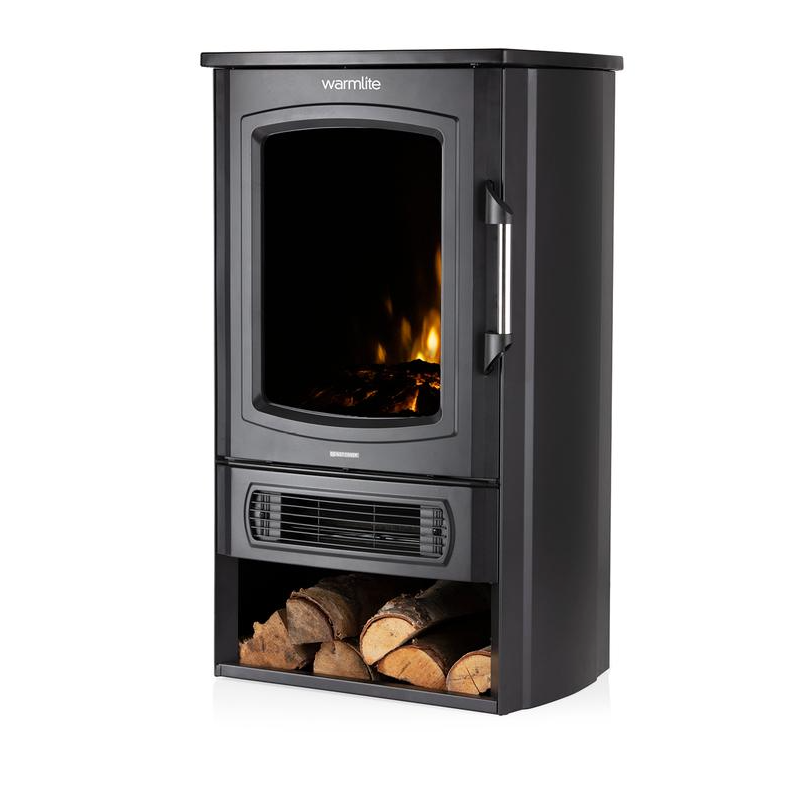 Ambleside Log Effect Stove Heater Black 2KW