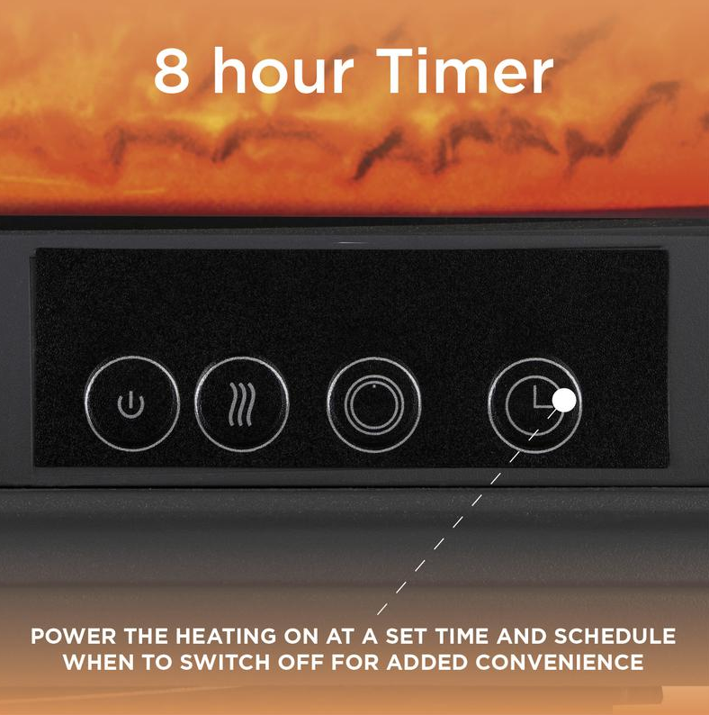 Rochester Electric Double Door Fireplace Heater Grey 2KW