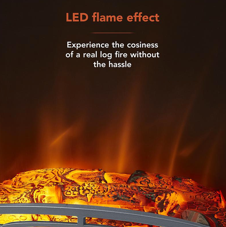 Jesmond Log Effect Fire Stove Grey 1.85KW