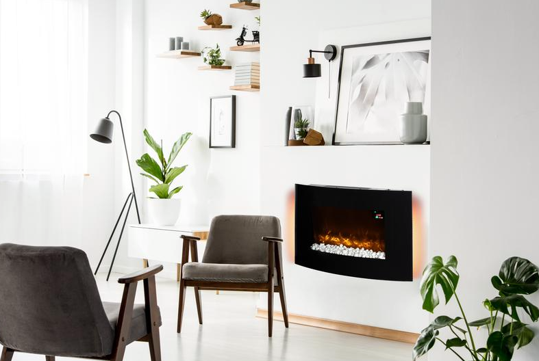 Glasgow Curved Glass Wall Mounted Fireplace