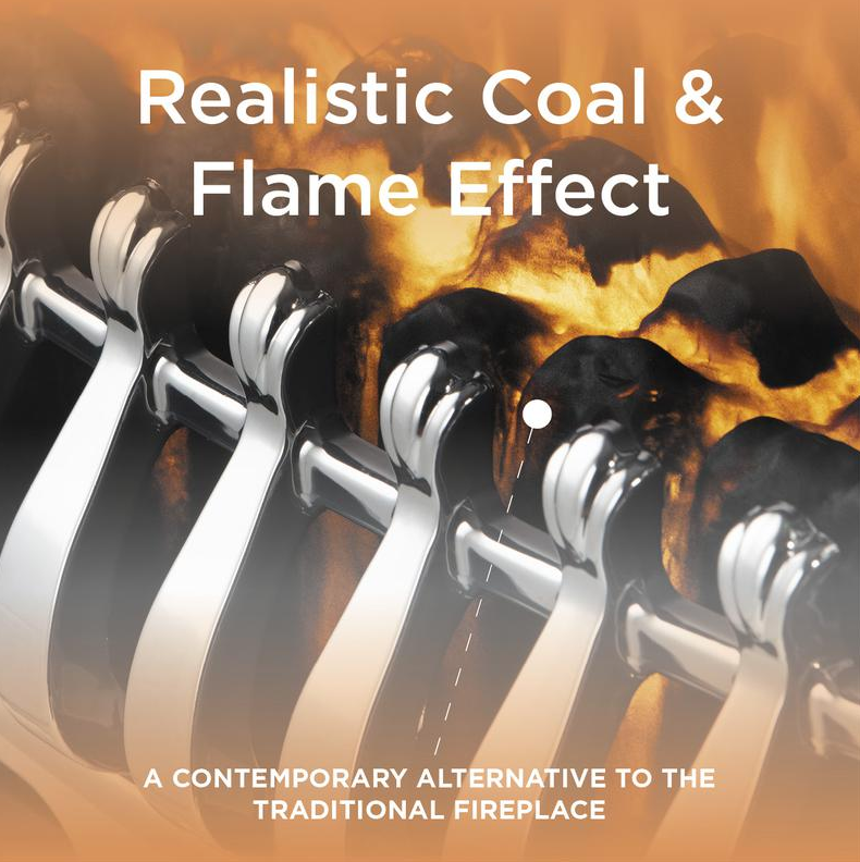 Whitby 2KW Electric Fire Inset with Remote Control Chrome