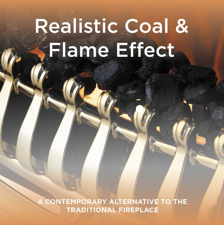 Whitby 2KW Electric Fire Inset with Remote Control Brass