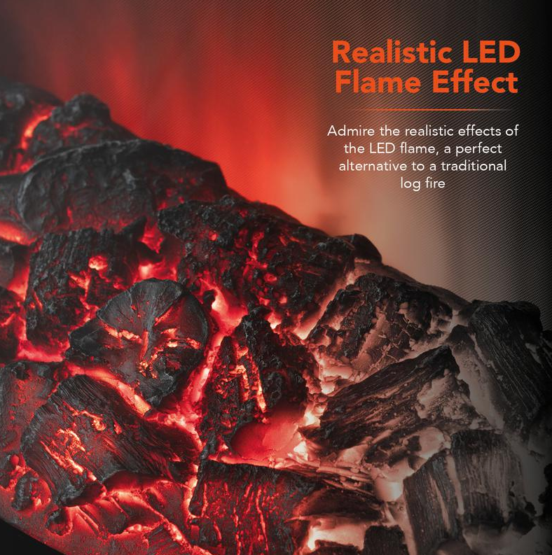 Lavenham Log Effect Fire Stove Black 1.8KW