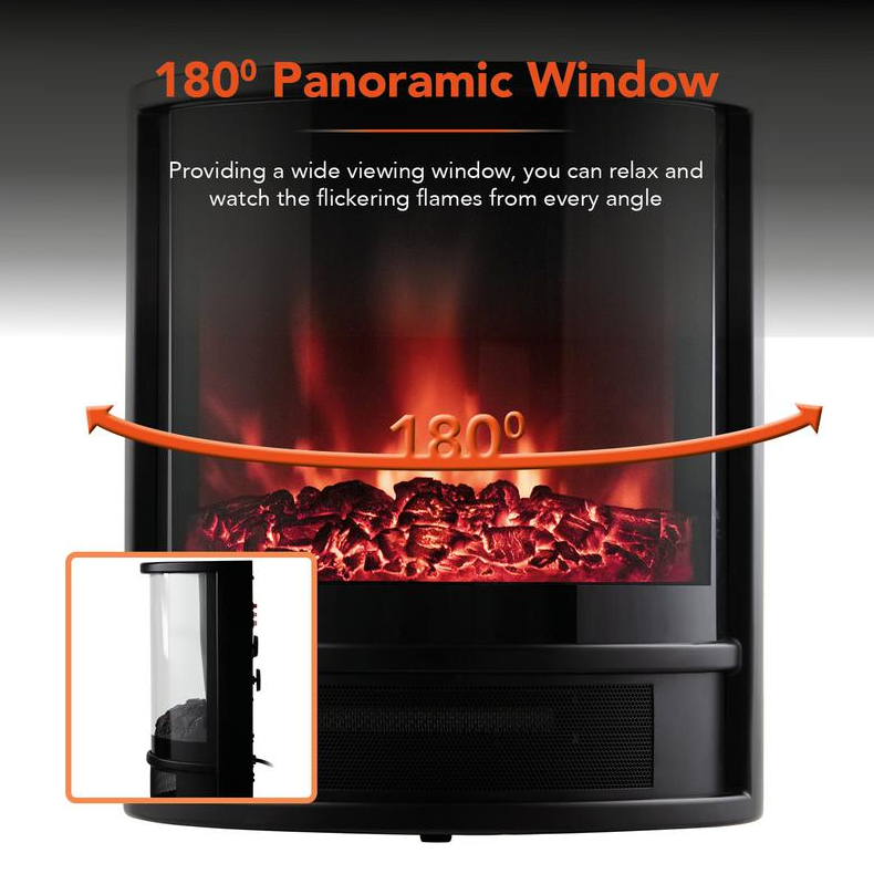 Lavenham Log Effect Fire Stove Black 1.8KW