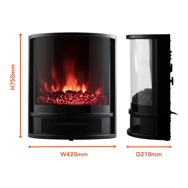 Lavenham Log Effect Fire Stove Black 1.8KW