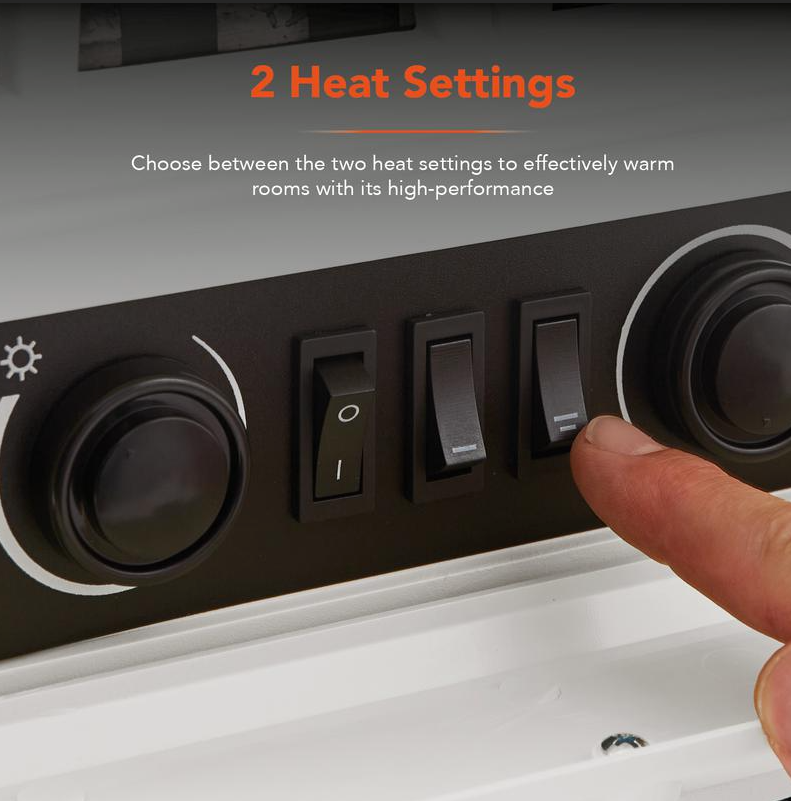 Stirling Electric Fire Stove 2KW White