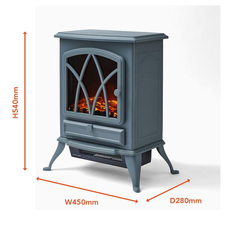 Stirling Electric Fire Stove 2KW Grey