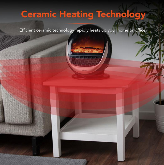 Ceramic Flame Effect Fan Heater Rose Gold 1.5KW
