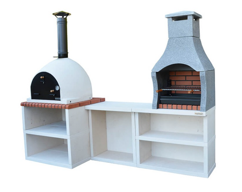Napoli Outdoor Kitchen with Pizza Oven and BBQ Grill