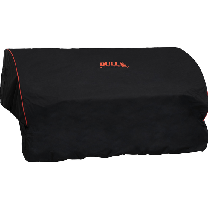 76cm Bull Grill Premium Cover (BLACK WITH RED PIPING)