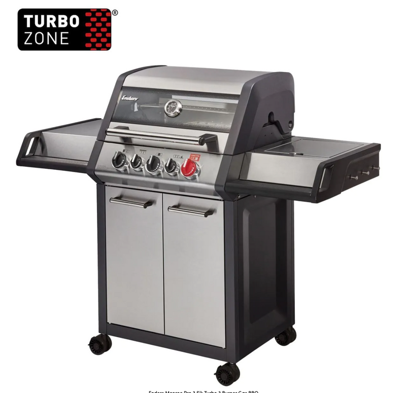 Enders Monroe Pro 3 Sik Turbo 3 Burner Gas BBQ + Side Burner