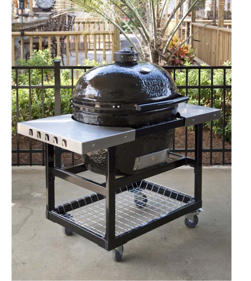 Primo XL400 Oval Ceramic BBQ Cart Model Stainless Steel Side Shelves