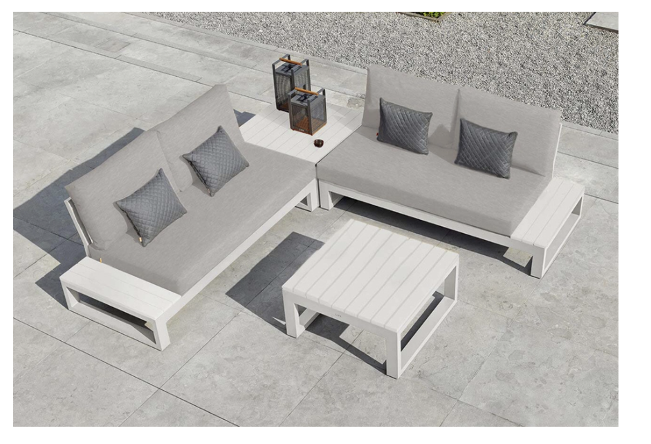 LIFE Lagos Corner Lounge Set With Side Tables White