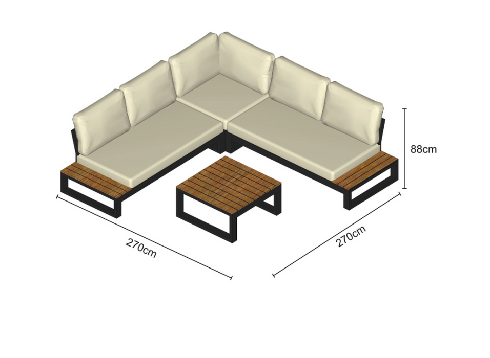 LIFE Soho Corner Lounge Set With Side Tables